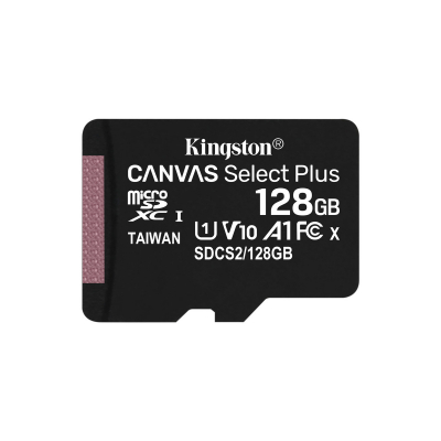 Карта памяти Kingston 128GB microSDXC Class 10 Canvas Select Plus 100R A1 (SDCS2/128GBSP) (U0391642)