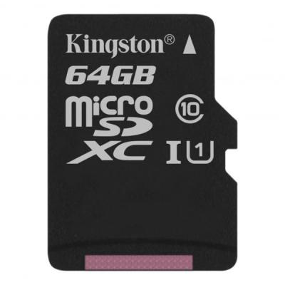 Карта пам'яті Kingston 64GB microSDXC Class 10 Canvas Select Plus 100R A1 (SDCS2/64GBSP) (U0391644)