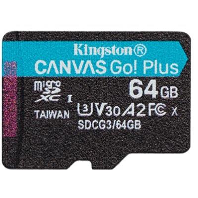 Карта пам'яті Kingston 64GB microSD class 10 UHS-I U3 A2 Canvas Go Plus (SDCG3/64GBSP) (U0438911)