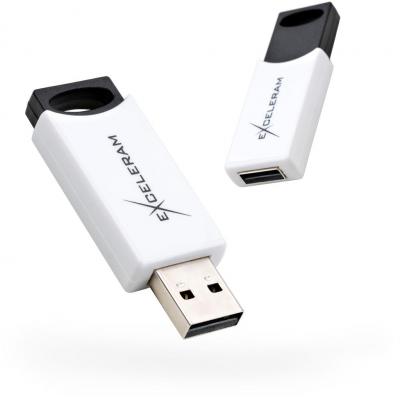 USB флеш накопичувач eXceleram 64GB H2 Series White/Black USB 2.0 (EXU2H2W64) (U0326407)