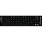 Наклейка на клавіатуру Grand-X 68 keys Cyrillic green, Latin white (GXDPGW)