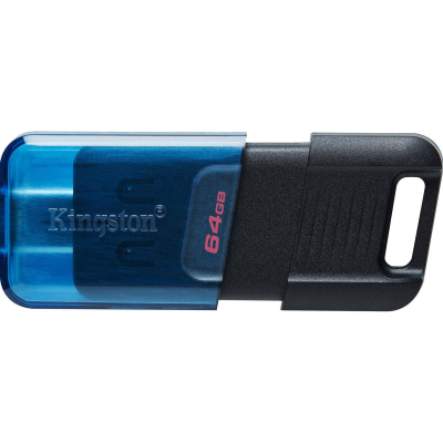 USB флеш накопитель Kingston 64GB DataTraveler 80 M USB-C 3.2 Blue/Black (DT80M/64GB) (U0788310)