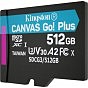 Карта пам'яті Kingston 512GB microSDXC class 10 UHS-I/U3 Canvas Go Plus (SDCG3/512GBSP) (U0519493)
