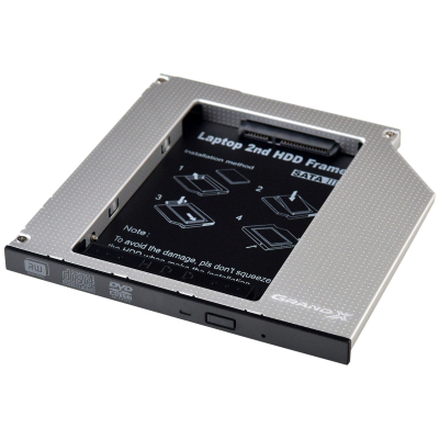 Фрейм-переходник Grand-X HDD 2.5'' to notebook 9.5 mm ODD SATA3 (HDC-26) (U0153655)