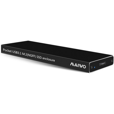 Кишеня зовнішня Maiwo M.2 SSD (NGFF) SATA USB3.1 GEN2 Type-C al. (K16NC black) (U0641782)