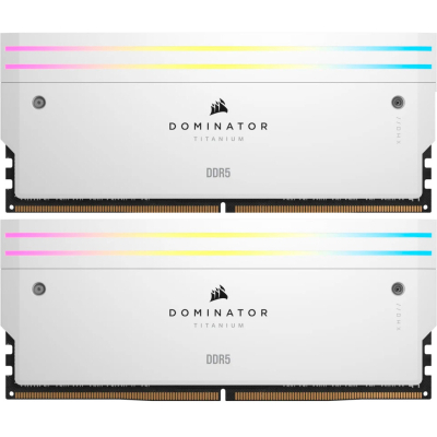 Модуль пам'яті для комп'ютера DDR5 32GB (2x16GB) 6000 MHz Dominator Titanium RGB White Corsair (CMP32GX5M2B6000C30W) (U0874174)
