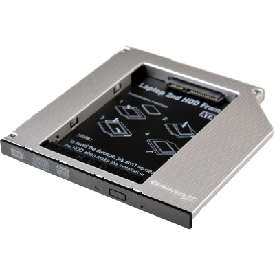 Фрейм-переходник Grand-X HDD 2.5'' to notebook 9.5 mm ODD SATA/mSATA (HDC-24) (U0103226)