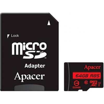 Карта пам'яті Apacer 64GB microSDXC class 10 UHS-I (AP64GMCSX10U5-RA) (U0911686)