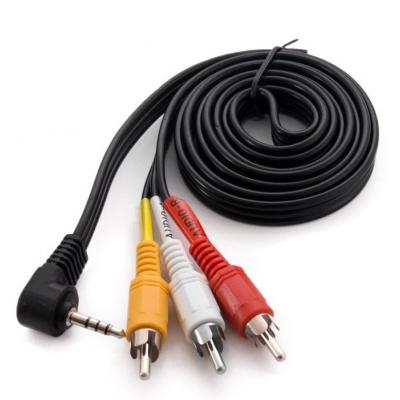 Кабель мультимедийный Jack 3.5mm male to 3RCA 90° Extradigital (KBV1732) (U0424652)