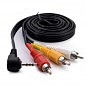 Кабель мультимедийный Jack 3.5mm male to 3RCA 90° Extradigital (KBV1732) (U0424652)