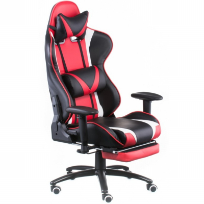 Кресло игровое Special4You ExtremeRace black/red/white with footrest (E6460) (U0651963)