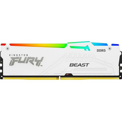 Модуль пам'яті для комп'ютера DDR5 16GB 6400 MHz Beast White RGB EXPO Kingston Fury (ex.HyperX) (KF564C32BWEA-16) (U0944157)