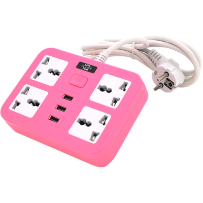 Мережевий фільтр живлення Voltronic TВ-Т15, 4роз, 3*USB Pink (ТВ-Т15-Pink) (U0846174)