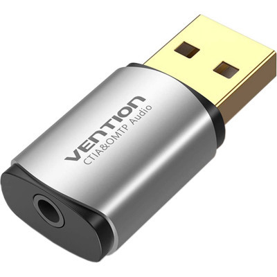 Звуковая плата Vention Audio USB 1х3,5mm jack 4pin Metal (OMTP-CTIA) (CDLH0) (U0855394)