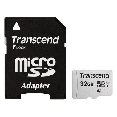 Карта памяти Transcend 32GB microSDHC class 10 UHS-I U1 (TS32GUSD300S-A) (U0309114)