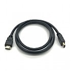 Кабель мультимедийный HDMI to HDMI 1.0m v1.4, OD-7.5mm Merlion (YT-HDMI(M)/(M)HS-1m)