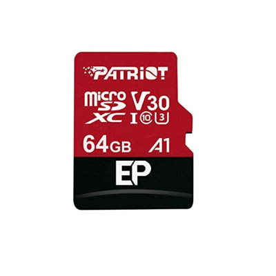 Карта памяти Patriot 64GB microSD class 10 UHS-I U3 V30 A1 (PEF64GEP31MCX) (U0746482)