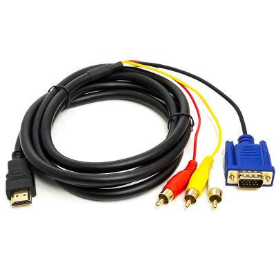 Кабель мультимедійний HDMI to VGA / 3*RCA 1.0m 1080p PowerPlant (CA912018) (U0421785)