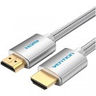 Кабель мультимедийный HDMI to HDMI 2.0m V2.0 4K 60Hz Silver Metal Type Vention (AABIH)