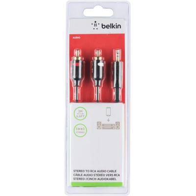 Кабель мультимедийный Jack 3.5mm to 2RCA Belkin (F3Y116BT2M) (U0417664)