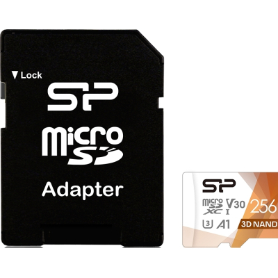 Карта памяти Silicon Power 256Gb microSDXC U3 A1 V30 Superior Color 100R/80W + adapter (SP256GBSTXDU3V20AB) (U0839793)