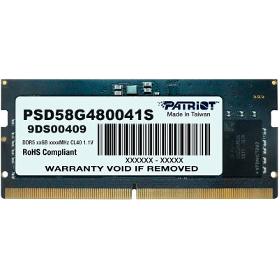 Модуль памяти для ноутбука SoDIMM DDR5 8GB 4800 MHz Patriot (PSD58G480041S) (U0922404)