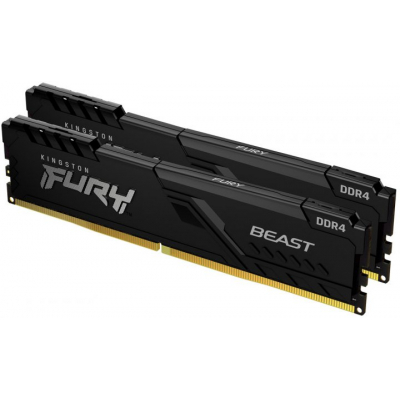 Модуль памяти для компьютера DDR4 32GB (2x16GB) 2666 MHz FURY Beast Black Kingston Fury (ex.HyperX) (KF426C16BBK2/32) (U0571922)