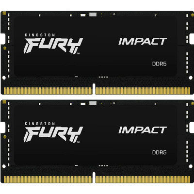 Модуль памяти для ноутбука SoDIMM DDR5 32GB (2x16GB) 6000 MHz Impact Kingston Fury (ex.HyperX) (KF560S38IBK2-32) (U0886815)