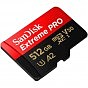 Карта памяти SanDisk 512 GB microSDXC UHS-I U3 Extreme Pro+SD Adapter (SDSQXCD-512G-GN6MA) (U0722143)