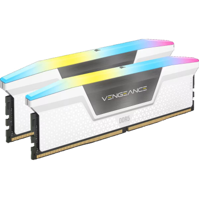 Модуль пам'яті для комп'ютера DDR5 32GB (2x16GB) 6000 MHz Vengeance RGB White Corsair (CMH32GX5M2B6000C40W) (U0788124)