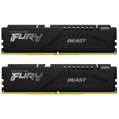 Модуль памяти для компьютера DDR5 16GB (2x8GB) 5200 MHz Beast Black Kingston Fury (ex.HyperX) (KF552C36BBEK2-16) (U0862903)