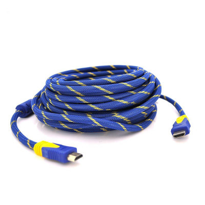 Кабель мультимедийный HDMI to HDMI 1.5m v1.4, OD-8.0mm Blue/Gold Merlion (YT-HDMI(M)/(M)NY/BL-1.5m) (U0465611)