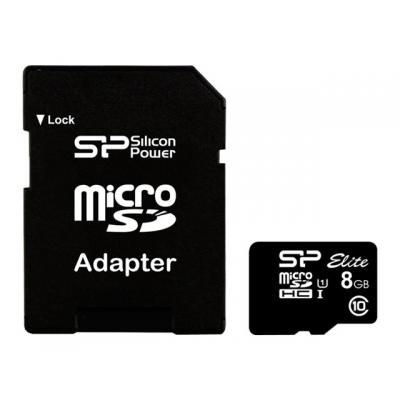 Карта памяти Silicon Power 8Gb microSDHC class 10 (SP008GBSTHBU1V10SP) (U0129278)