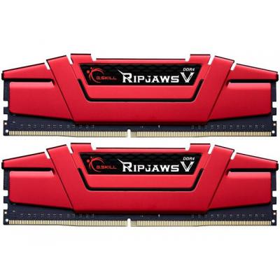 Модуль памяти для компьютера DDR4 8GB (2x4GB) 2400 MHz RipjawsV Red G.Skill (F4-2400C15D-8GVR) (U0267398)