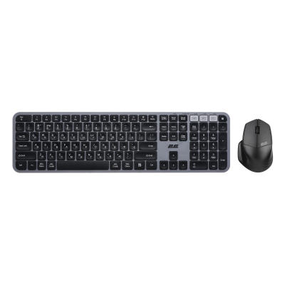 Комплект 2E MK440 Wireless/Bluetooth UA Black/Grey (2E-MK440WBGR_UA) (U0945745)