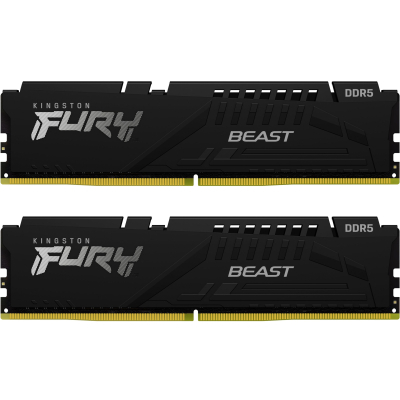 Модуль памяти для компьютера DDR5 16GB (2x8GB) 6000 MHz Beast Black Kingston Fury (ex.HyperX) (KF560C40BBK2-16) (U0874233)