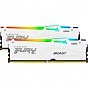 Модуль пам'яті для комп'ютера DDR5 32GB (2x16GB) 5600 MHz FURY Beast White RGB Kingston Fury (ex.HyperX) (KF556C40BWAK2-32) (U0883806)