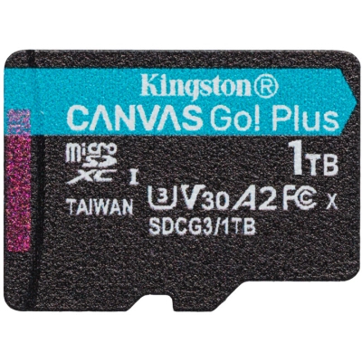 Карта памяти Kingston 1TB microSDXC class 10 UHS-I U3 A2 Canvas Go Plus (SDCG3/1TBSP) (U0971277)