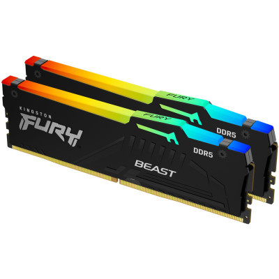 Модуль пам'яті для комп'ютера DDR5 64GB (2x32GB) 5200 MHz Beast RGB EXPO Kingston Fury (ex.HyperX) (KF552C36BBEAK2-64) (U0821872)