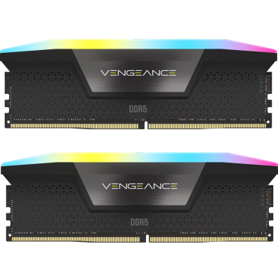 Модуль памяти для компьютера DDR5 64GB (2x32GB) 5600 MHz Vengeance RGB Black Corsair (CMH64GX5M2B5600C40) (U0886787)