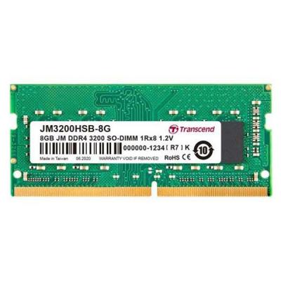 Модуль памяти для ноутбука SoDIMM DDR4 8GB 3200 MHz Transcend (JM3200HSB-8G) (U0457528)