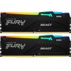 Модуль памяти для компьютера DDR5 64GB (2x32GB) 5200 MHz Beast RGB Kingston Fury (ex.HyperX) (KF552C40BBAK2-64)