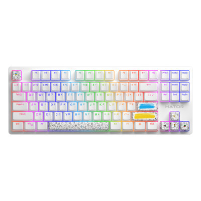 Клавиатура Hator Rockfall 2 Mecha TKL Authentic Edition Aurum Milky Way Silent USB White (HTK-531) (U0918567)