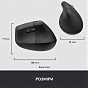 Мышка Logitech Lift Vertical Ergonomic Wireless/Bluetooth for Business Graphite (910-006494) (U0736448)