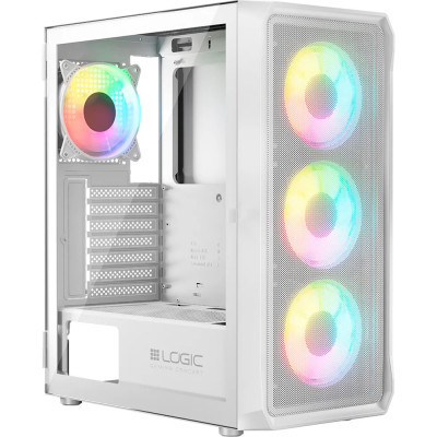 Корпус Logic concept PORTOS MESH+GLASS ARGB fans 3x120mm WHITE (AM-PORTOS-20-0000000-0002) (U0872639)
