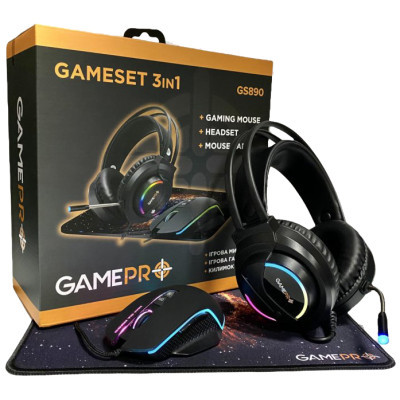 Мишка GamePro GS890 Combo 3 в 1 миша + ігрова поверхня + гарнітура (GS890) (U0931928)