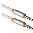 Кабель мультимедийный AUX Audio 3.5mm M/M 1.2m JACK01-03 white Defender (87513)