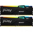 Модуль памяти для компьютера DDR5 16GB (2x8GB) 6000 MHz FURY Beast RGB Kingston Fury (ex.HyperX) (KF560C36BBEAK2-16)