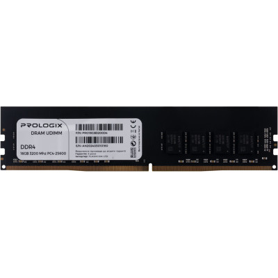 Модуль пам'яті для комп'ютера DDR4 16GB 3200 MHz Prologix (PRO16GB3200D4) (U0929875)