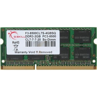 Модуль памяти для ноутбука SoDIMM DDR3 4GB 1066 MHz G.Skill (F3-8500CL7S-4GBSQ) (D0003377)